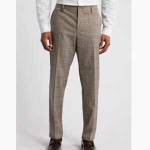 OPEN EDIT slim fit glen plaid pattern trousers - Size S